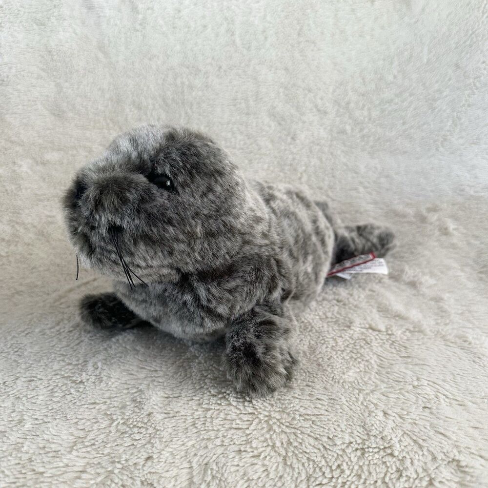 Douglas Cuddle Toys Speckles Grey Monk Seal Plush 12" Stuffed Animal
